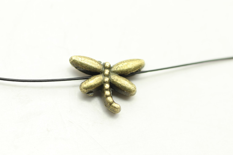 Dragonfly, Double Sided, 6x9x2.5mm, Antique Bronze Plated Metal Alloy, approx.  48 PCS