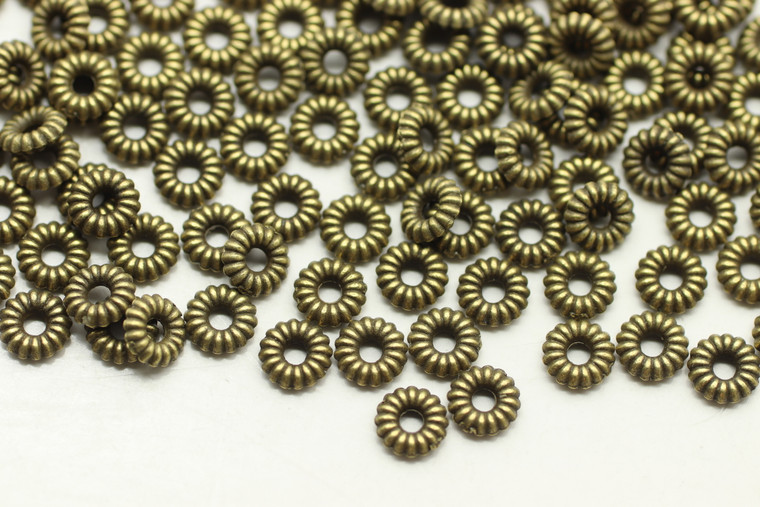 Spacer, 5x1.5mm, Antique Bronze Plated Metal Alloy, approx. 190 PCS