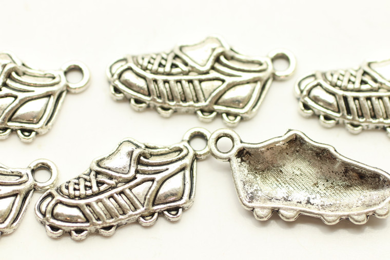Football Cleat, 23x11x3mm, Antique Silver Plated (Metal Alloy), approx 18 per bag