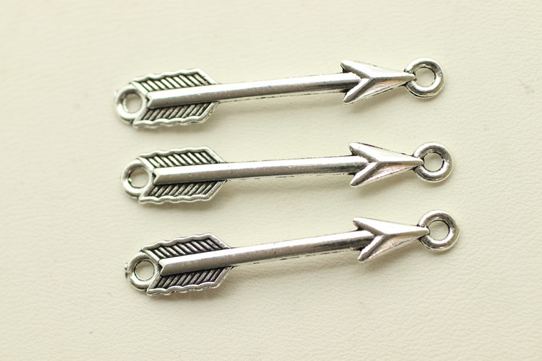 Arrow Link, 37x6x2mm, Antique Silver Plated Metal Alloy, approx. 15 PCS