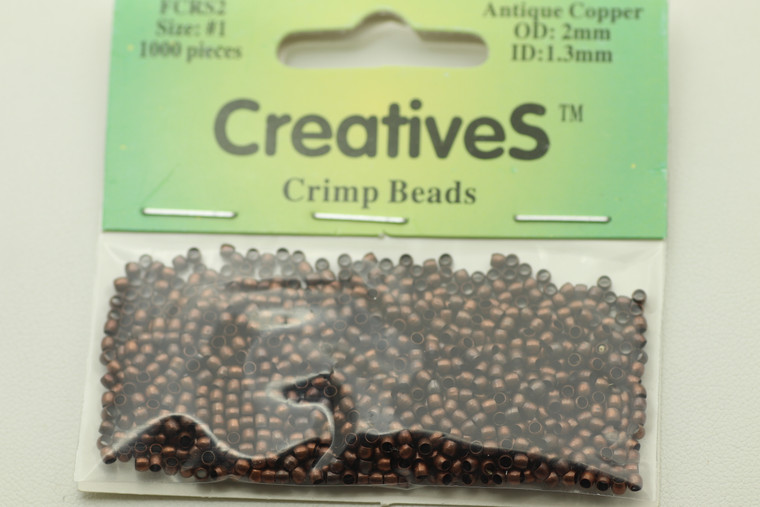 Crimp Bead, 2mm, Antique Copper Plated, approx. 1000 pc