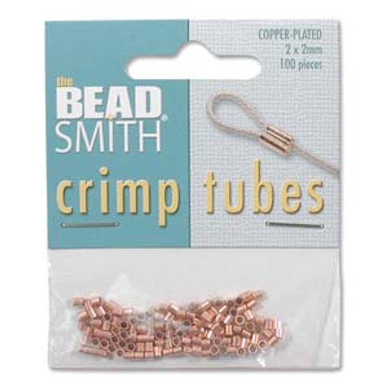 Tube Crimp, 2X2mm,  Copper Plated, approx. 100 PCS