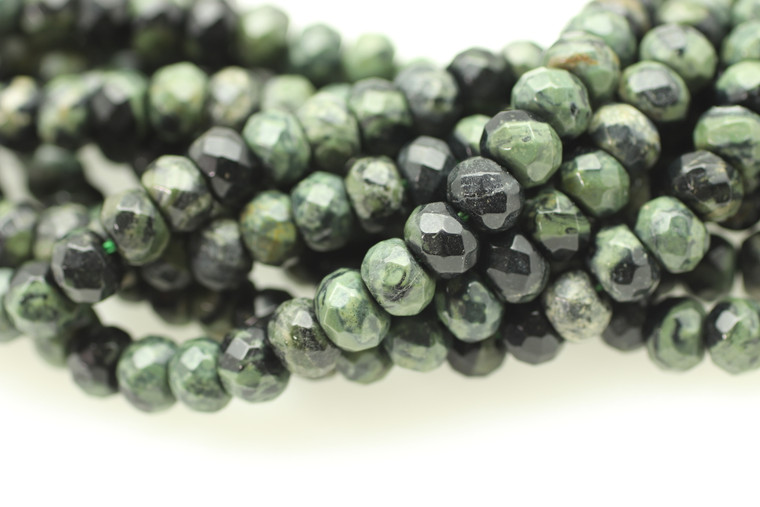 Kambaba Jasper, Natural, Faceted Rondelle, 6x4mm, One Strand