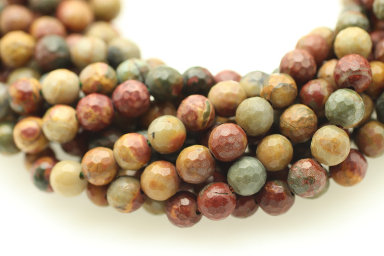 6mm, Red Creek Jasper, Natural, Faceted Round