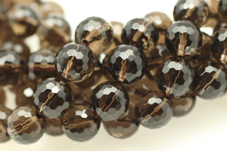 Smoky Quartz, Heated, Faceted Round, 10mm