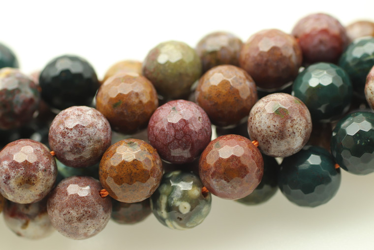 10mm, Ocean Agate, Natural, Faceted Round 10mm