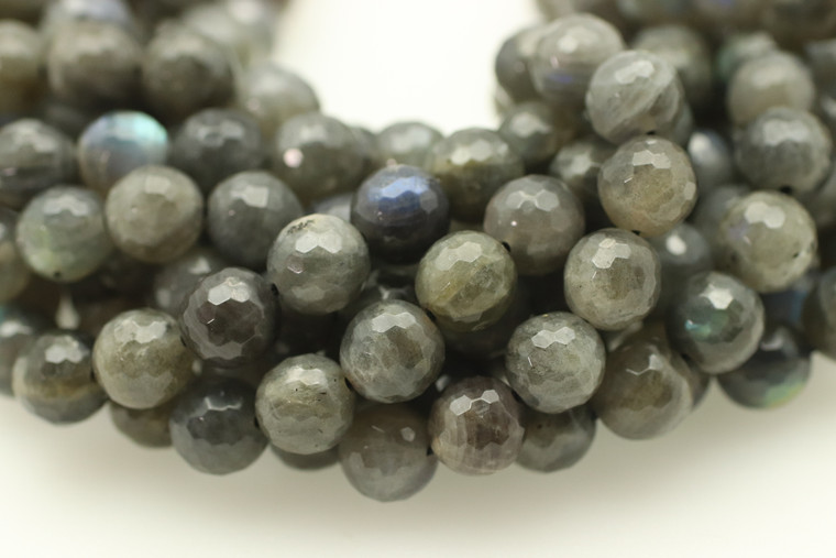 Labradorite, Blue, Natural, Faceted Round 8mm