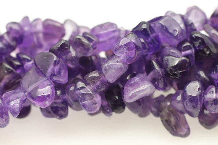 Amethyst, Quartz, Natural, Chips, 32in Strand, 10x3mm