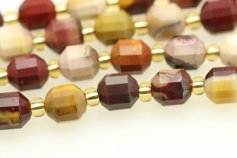 Mookaite Jasper, Natural, Faceted Off Round, 6mm, One Strand