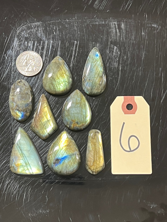 Labradorite, Multicolor Flash, Side Drilled, 100 Grams