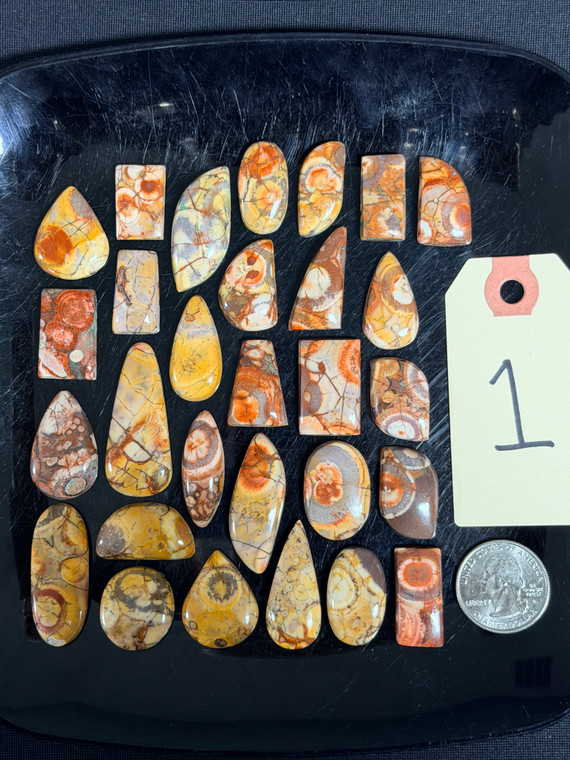 Birds Eye "Jasper", Rhyolite, Cabochons, Pick Lot You Like, 100 Grams