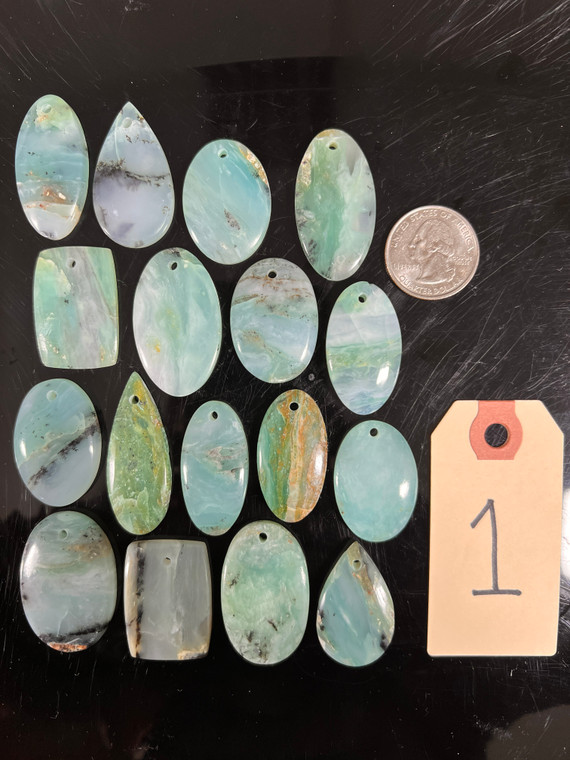 Blue Opal, Peruvian, Pendants, Pick Lot You Like, 100 Grams