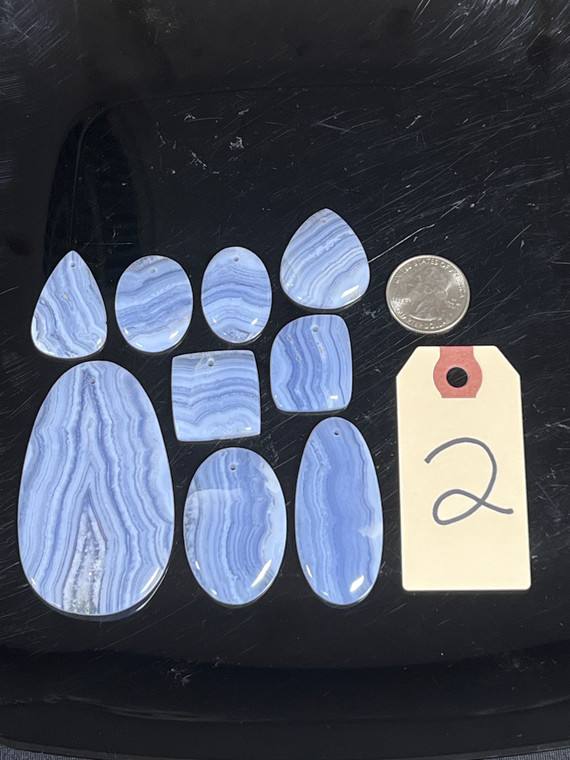 Agate, Blue Lace, Pendants, 100 Grams