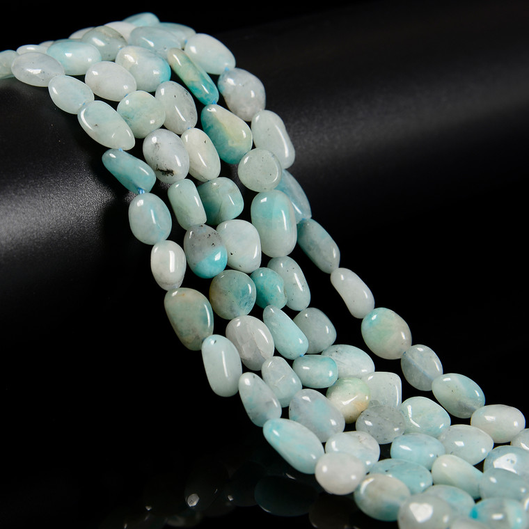 Amazonite, Smooth, Nuggets, Varied Sizes, One 8-10mm Strand