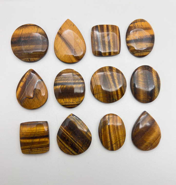 Tiger Eye, Brown, Side Drilled, 100 Gram Lot, Assorted Shapes & Sizes