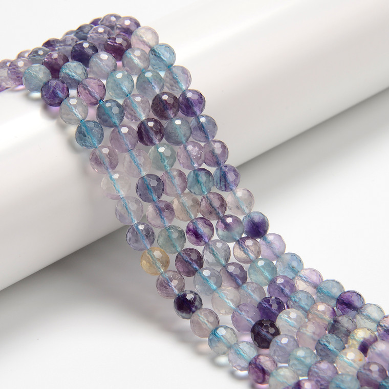 Gemstone, Fluorite, Blue, Purple, 8mm, Beads 