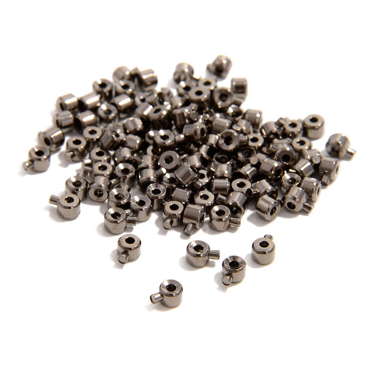 Easy Crimp, Gunmetal Color Plated, 3mm, 100 pieces, Easy, Secure & Beautiful Finish to Jewelry