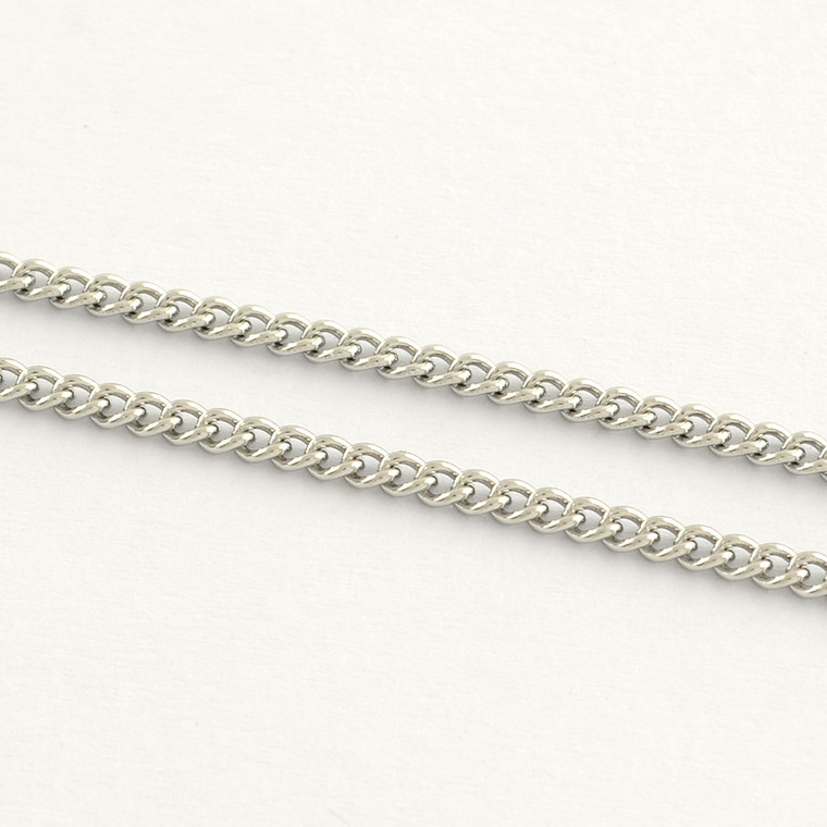 Stainless Steel Chain, 2x1mm, Twisted Link, 16 ft.