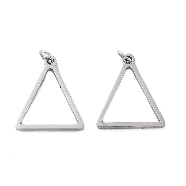 Stainless Steel, Cutout, Triangle, 17x15mm, 3 PCS