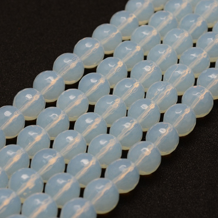 Opalite, Glass, Faceted Round, One 12mm Strand