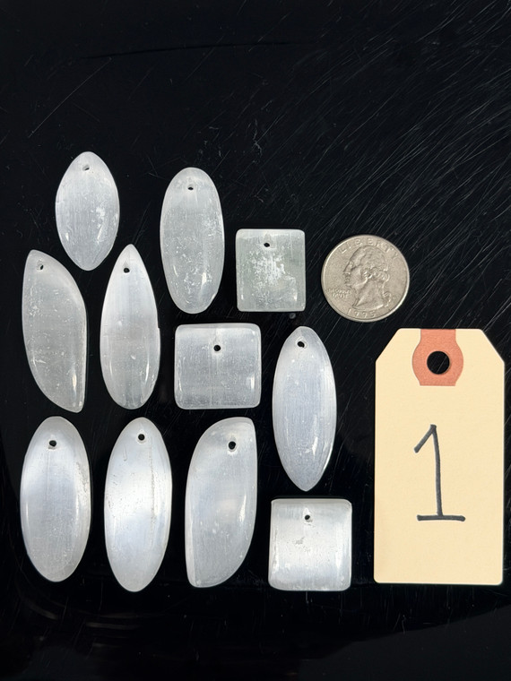 Selenite, Pendants, Pick Lot You Like, 100 Grams