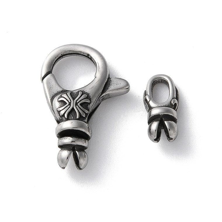 Lobster Claw Clasp, With Bail, 21x14mm, Stainless Steel, 1 Set