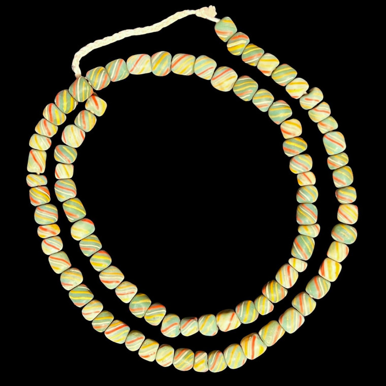Indonesian Java Glass, Gooseberry, Green Mint, 8mm, 24in Strand