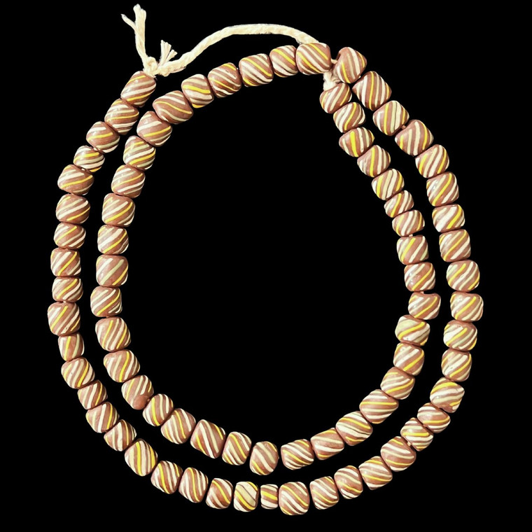 Indonesian Java Glass, Gooseberry, Brown, 8mm, 24in Strand