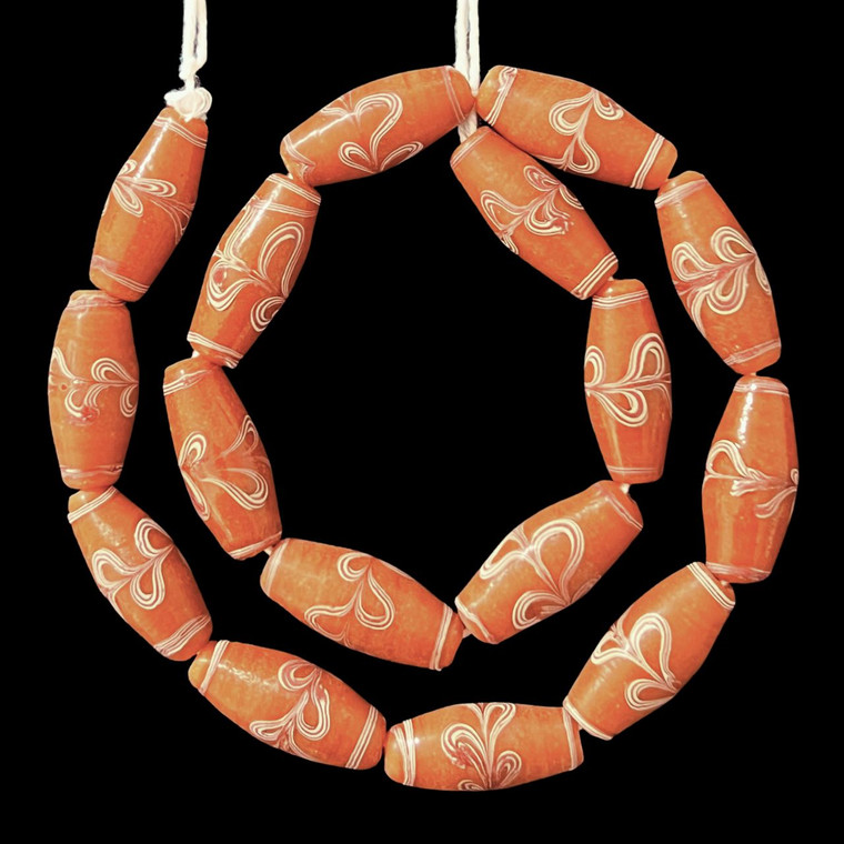 Indonesian Java Glass, Lewis & Clark, Brown, 27x13mm, 18in Strand