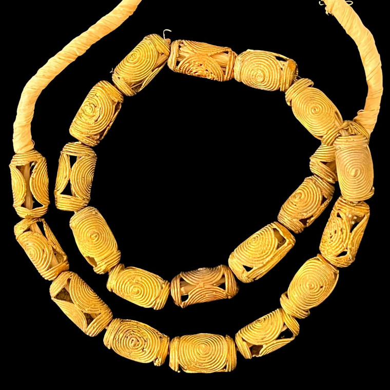 Ghana Brass, Ashanti, Cylinder, 24x13mm, 20in Strand