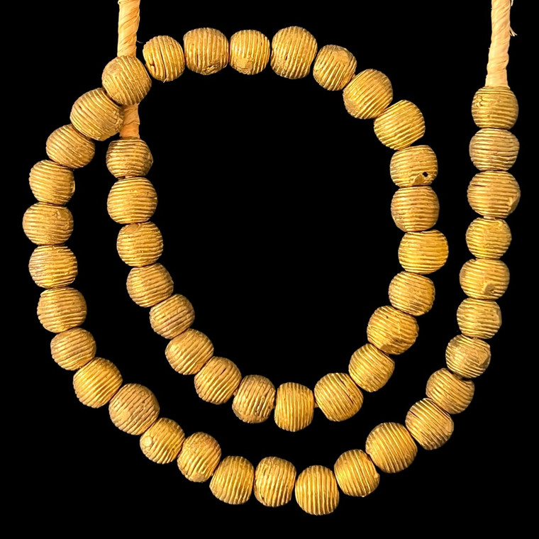 Ghana Brass, Ashanti, Round, 10-12mm, 18in Strand