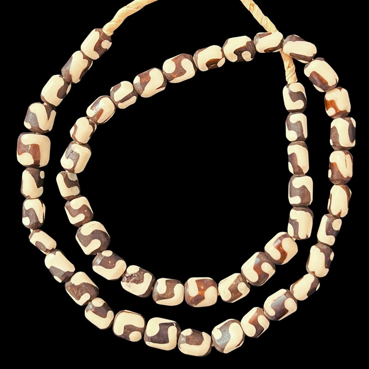 African Bone, Kenya, Cylinder, Swirl, 11x9mm, 22in Strand