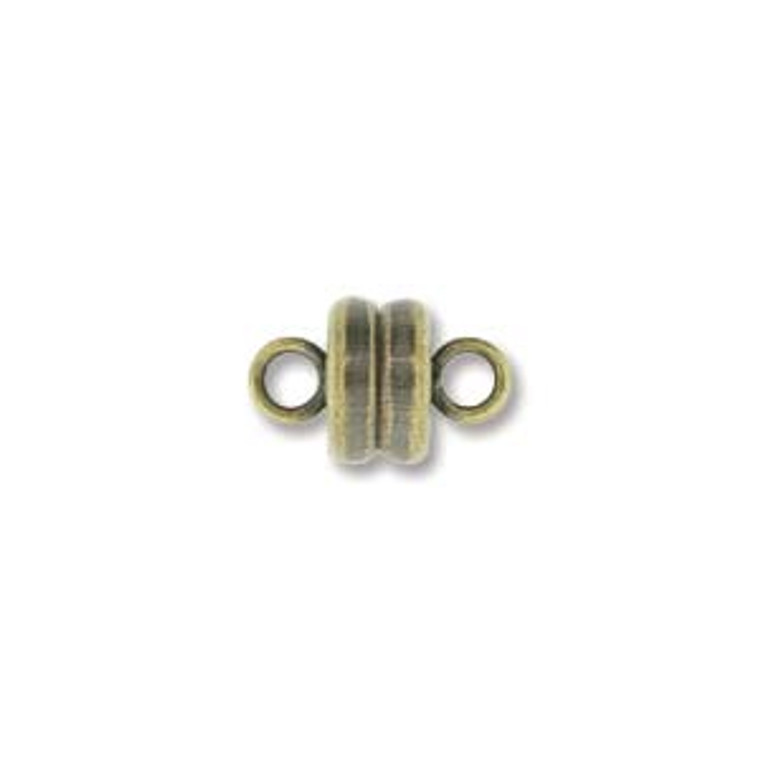 Magnetic Clasp, 6mm, Antique Brass Plate, approx. 36 PCS