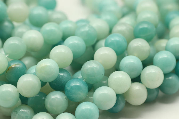 Amazonite, Natural, Smooth Round in sizes 4mm, 6mm, 8mm & 10mm. Priced Per Strand