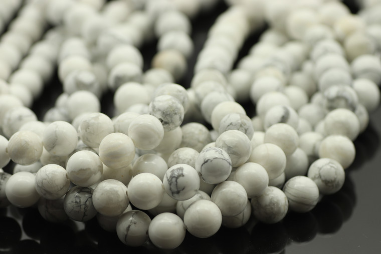 Howlite, Natural, Smooth Round