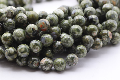 Rhyolite, Smooth Round in sizes 4mm, 6mm, 8mm & 10mm. Priced Per Strand