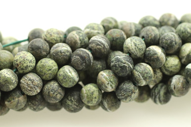 Green Zebra Jasper, Matte, Smooth Round in sizes 6mm & 8mm. Price