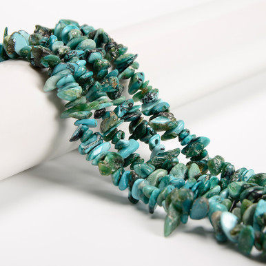 Turquoise, Chips, 32in Strand, 8x3mm