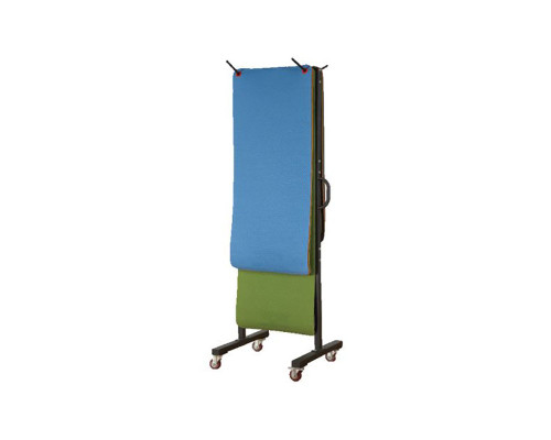 First Place Vertical Mat Rack with Wheels - Black
