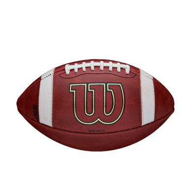 Wilson GST Dark Game Football - Brown/White/Gold