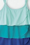 Colorblock Ruffled Tankini Top