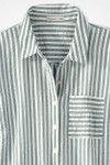 Crinkle Cotton Striped Long-Sleeve Shirt