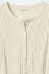 Pintucks and Lace Knit Top