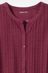 Pintucks and Lace Knit Top