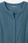 Pintucks and Lace Knit Top