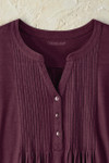 Pintucked Knit Henley A-line Tunic