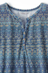 Fair Isle Print Long-Sleeve Henley