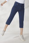 Knit Denim High Rise Straight-Leg Cropped Jeans