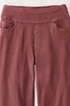 Knit Denim Mid Rise Straight-Leg Jeans