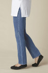 Knit Denim Mid Rise Straight-Leg Jeans